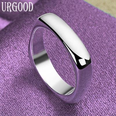 Квадратное кольцо из стерлингового серебра 925 пробы, подарок для вечеринки, модные украшения