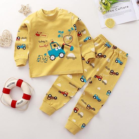 Winter Kids Long Sleeve O Neck T Shirt Pants Set Casual Baggy 2pcs Suit Cotton Cartoon Printes Outfit