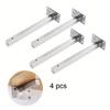 4pcs L Bracket for Shelves Heavy Duty Thickened and Widen Hidden Brace Joint Angle Brackets