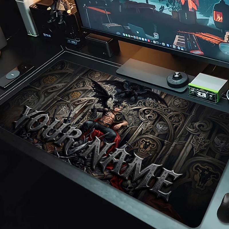 Custom Name Black Clover Mouse Pad Large Gaming Table Cushion Nonslip Laptop Tablet Big Mousepad Xxl Mat Mini Pc Playmat With Lock Edge