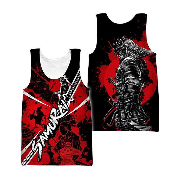 Самурайская броня, маска Они, тату-жилет, мужские майки с 3D принтом, Harajuku, модная рубашка без рукавов, унисекс, майка Harajuku
