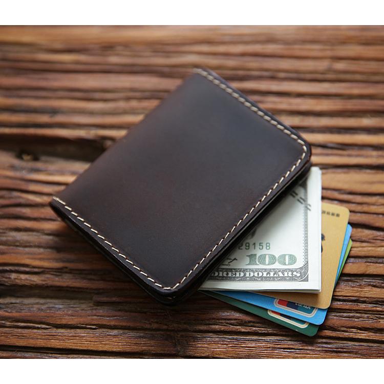 Кожаные чехлы для карт в стиле ретро Crazy Horse, мужской первый слой из воловьей кожи, держатель для кредитных карт, кошелек ручной работы, короткий ультратонкий тонкий чехол для удостоверения личности водителя