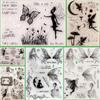 Flower Butterfly Fairy Transparent Silicone Clear Stamps for Seal DIY Scrapbooking Photo Album Decor Art Mushroom