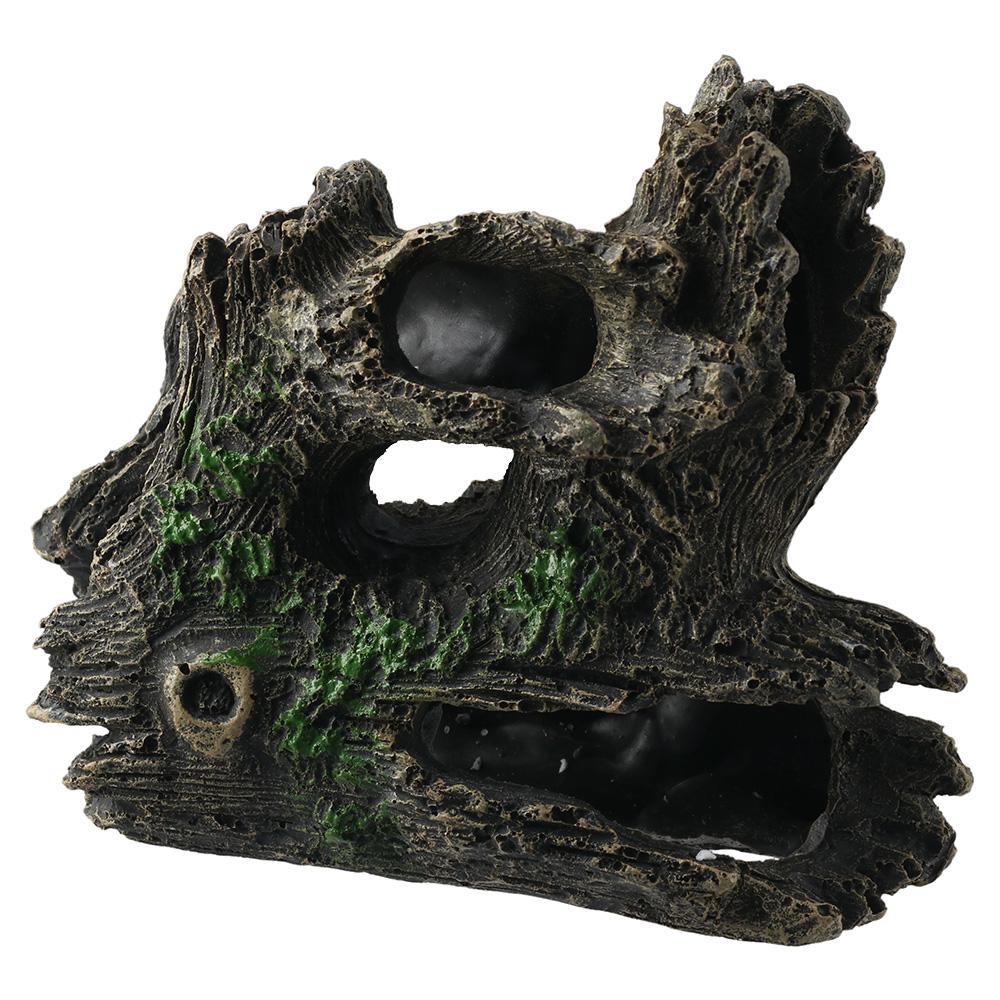 Holes Hollow Tree Trunk Artificial Resin Wood Hideout Aquarium Log Caves Fish Hiding  Fish Tank