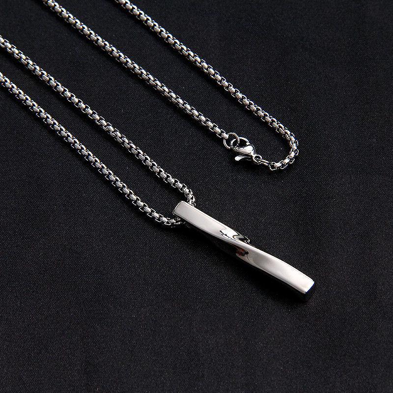 Unisex Trendy Titanium Steel Spiral Necklace with Hip-Hop Pendant