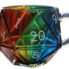 Кружка с кубиком D20 «Радуга Драконов» Игровая чашка DND Ручная роспись