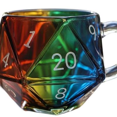 Кружка-стакан для кубиков D20 «Радуга», полиэдрические кубики, подарок на игровую ночь для любителей фэнтези