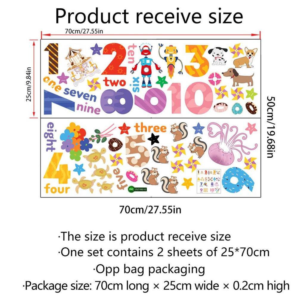 Раннее образование DIY для детской комнаты джунгли фрукты мультфильм животное настенная наклейка номер настенная наклейка