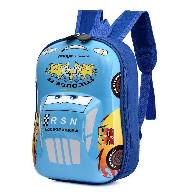 Kids Car Themed School Backpack Eva Material With Breathable Straps For Preschool And Elementary Education