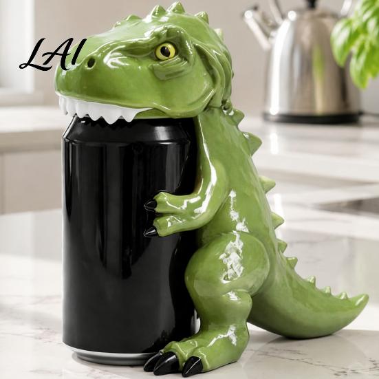 Shark Can Topper Dinosaur Cover Cute Animal Soda Holder for 375ml Cans T-Rex Drink Plastic Stand Desk Fun Party Home Bar Decor Gift Protector