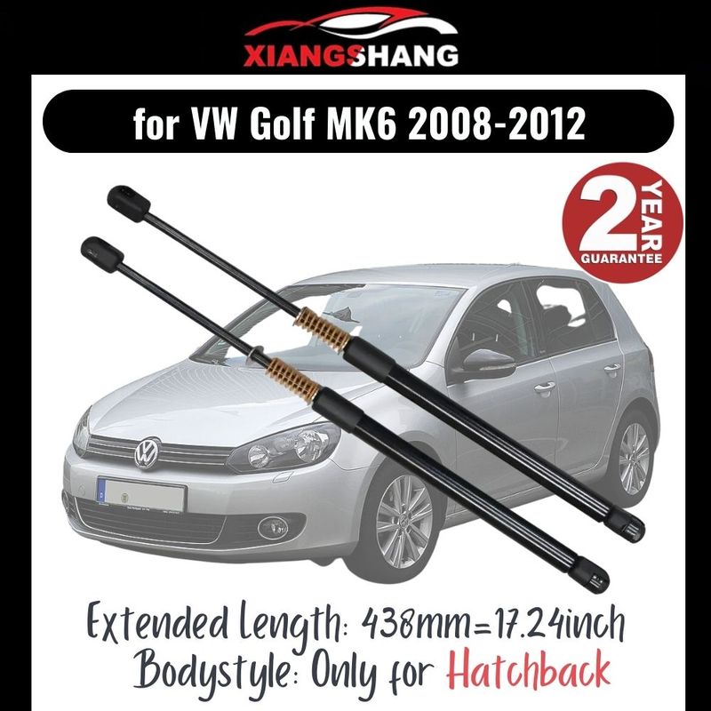 2pcs Rear Tailgate Damper for Volkswagen Golf MK6 Hatchback 2008-2012 WITH SPRING Trunk Boot Gas Charged Gas Lift support