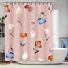 Delightful Pink Watercolor Floral Shower Curtain Modern Bathroom Decor for Home Decoration