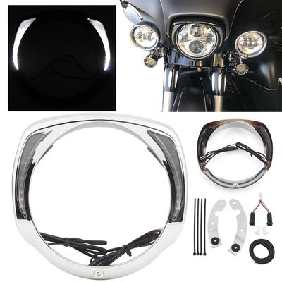 Для мотоцикла Electra Glide Ultra Limited Low FLHTKL 2015-2019 Аксессуары 7-дюймовая светодиодная окантовка фары Хромированный/Черный ABS-пластик