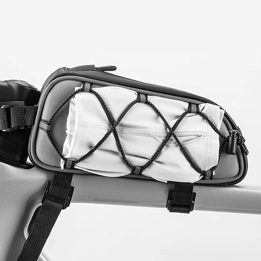 Frame-mounted bicycle pannier bag 0.9l - silver