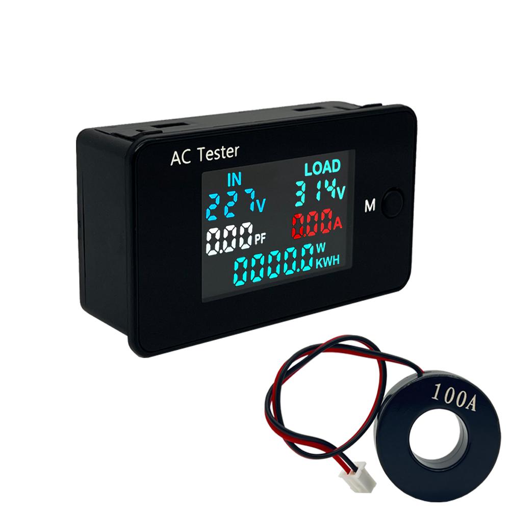 KWS-AC305 Ваттметр Измеритель мощности Двойной вольтметр AC 0-500В Напряжение 0-50кВт Анализаторы мощности Светодиодный счетчик электроэнергии AC 0-100А Детектор