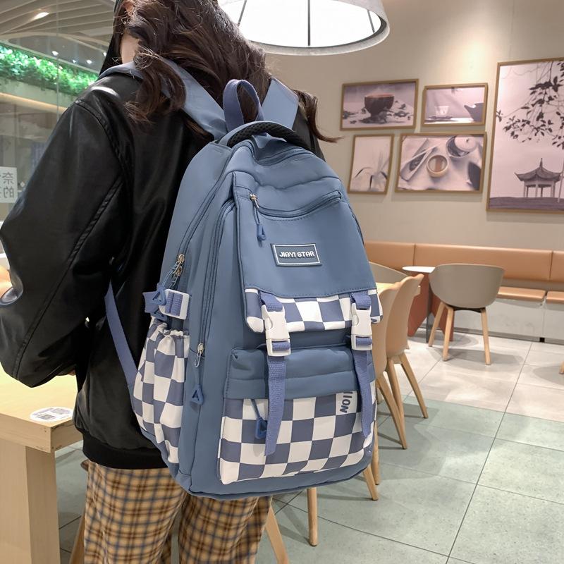 Школьная сумка в шахматном порядке, студенческий рюкзак, женский рюкзак для младших классов средней школы