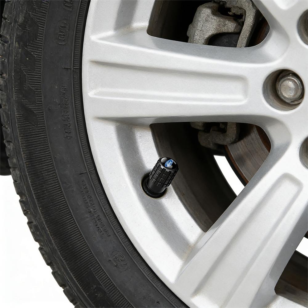 4pcs Car Wheel Gear Emblem Tire Valve Cap Cover Badge For Ford Fiesta Focus 2 Mondeo mk4 Mustang Ranger Kuga S-MAX Transit Ghia