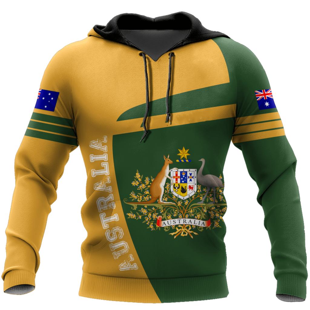 New Australia Men's Hoodies 3D Full Printing Kangaroo Autumn Long Sleeve Casual Australia Flag Streetwear Designer Hooded Hoodie