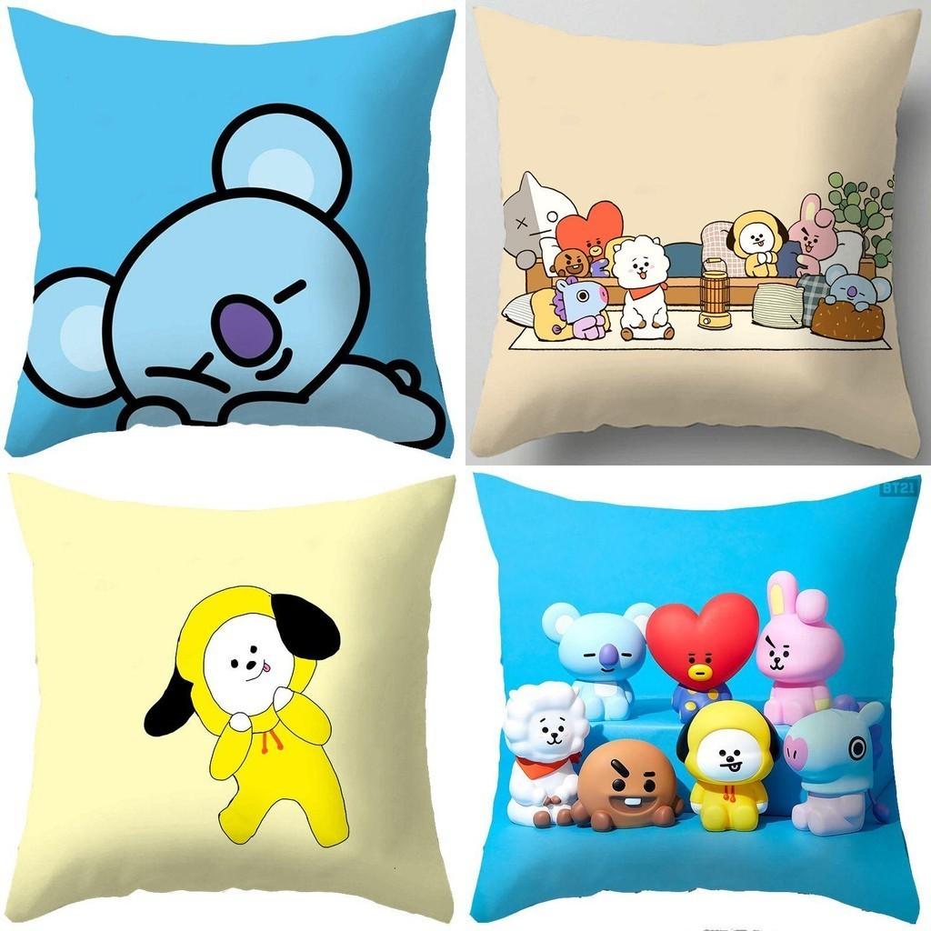 Delightful Bt21 Decorative Cushion Cover Perfect For Sofas And Car Throw Pillows