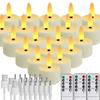 Rechargeable LED Candles with Timer Remote Flameless Flickering 3D Wick Tea Light Electronic Lighting Halloween Christmas Decor
