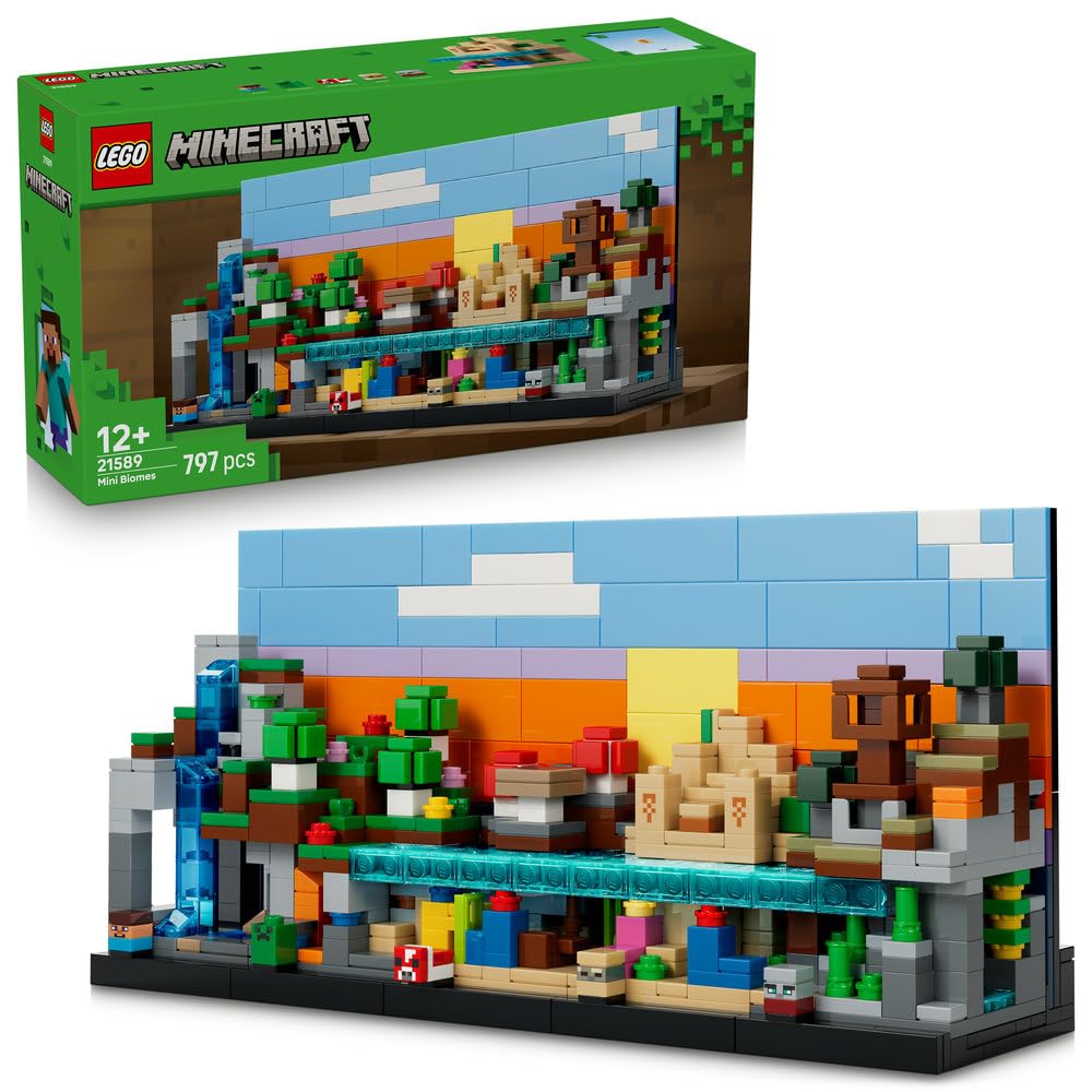 Игрушка LEGO Minecraft Мини-биомы - Подарок на день рождения, Строительные блоки, для мальчиков и девочек, Возраст 12, 13, 14 лет, Ученики начальной школы, Minecraft, Игра Go