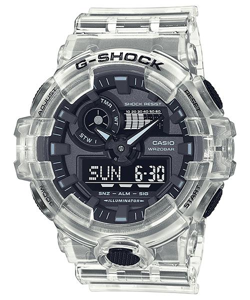 Casio Мужские кварцевые часы GA-700SKE-7A из смолы, водонепроницаемые 200 м, аналоговые, ударопрочные