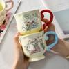 Tulip Puppy Mug Ceramic Cute Coffee Cup Ladies Personal Latte Cup Exquisite Afternoon Tea Cup