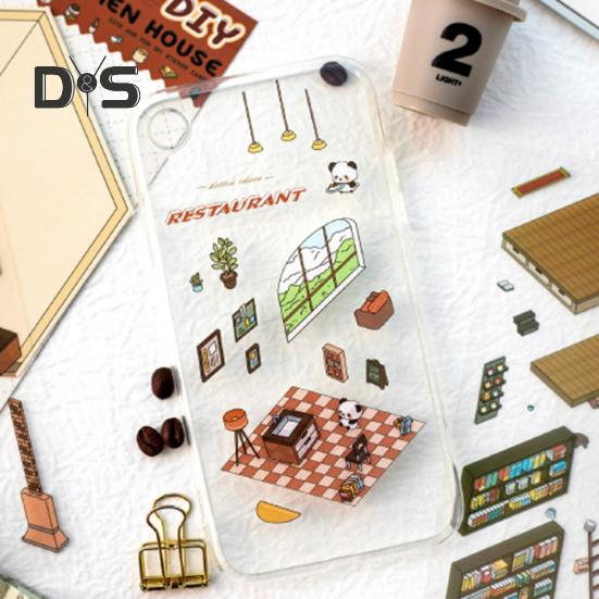 4 шт. наклейки для декоративных сцен своими руками, набор 3D-наклеек для миниатюрных домов, многоразовые, простые в использовании наклейки для декоративных сцен для проектов своими руками в книжном магазине