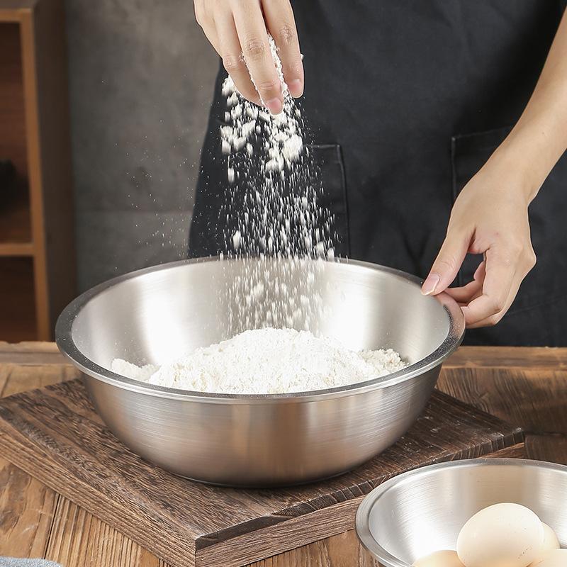 304 Нержавеющая сталь Овощечистка Миски для смешивания яиц и муки Фруктовый салатник Столовая посуда Кухонная миска для супа Контейнер для еды