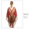 Breathable Chiffon Blouse Printed Bikini Cover Tops New Poncho  Women