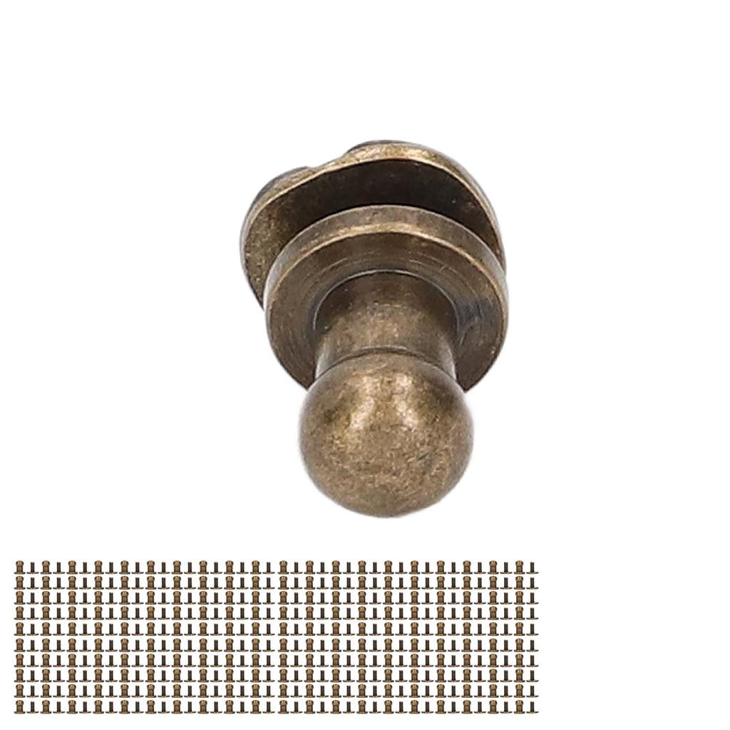 200 Sets Chicago Screws Round Head Rivets 7x5mm DIY Handcraft Pure Copper Round Head Rivets Leather