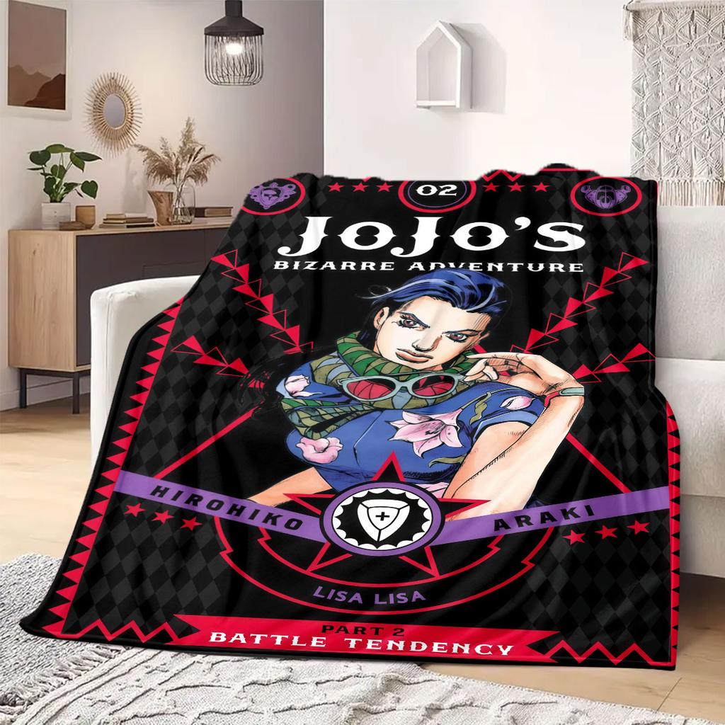 Фланелевое одеяло JOJO Аниме Теплое, Удобное, Подходит для Спален, Диванов, Кроватей, Стульев, Пикников, Путешествий