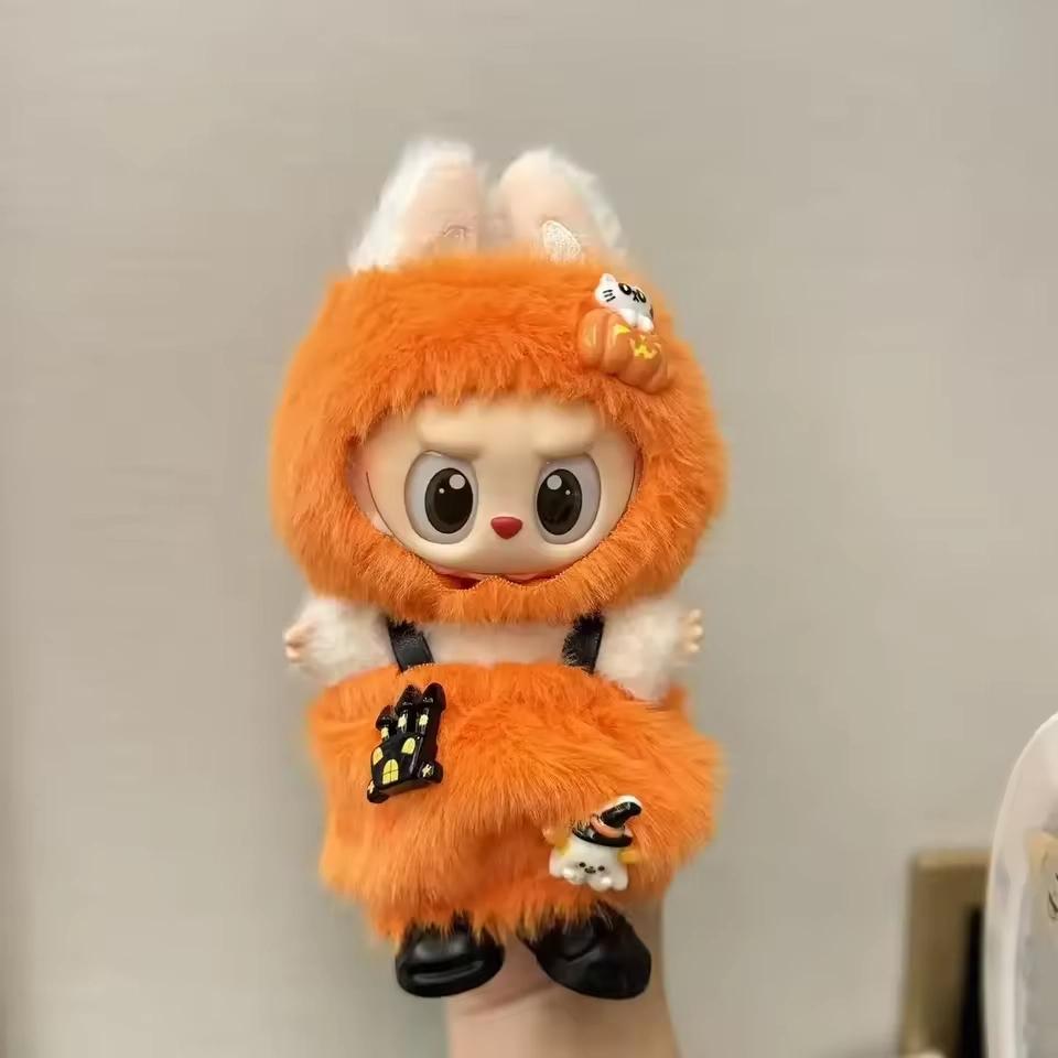 Милая одежда только для кук Labubu на Хэллоуин, костюм волшебницы, Поза 17 см, Виниловая кукла, Сменные аксессуары для кукол, игрушка, Подарок