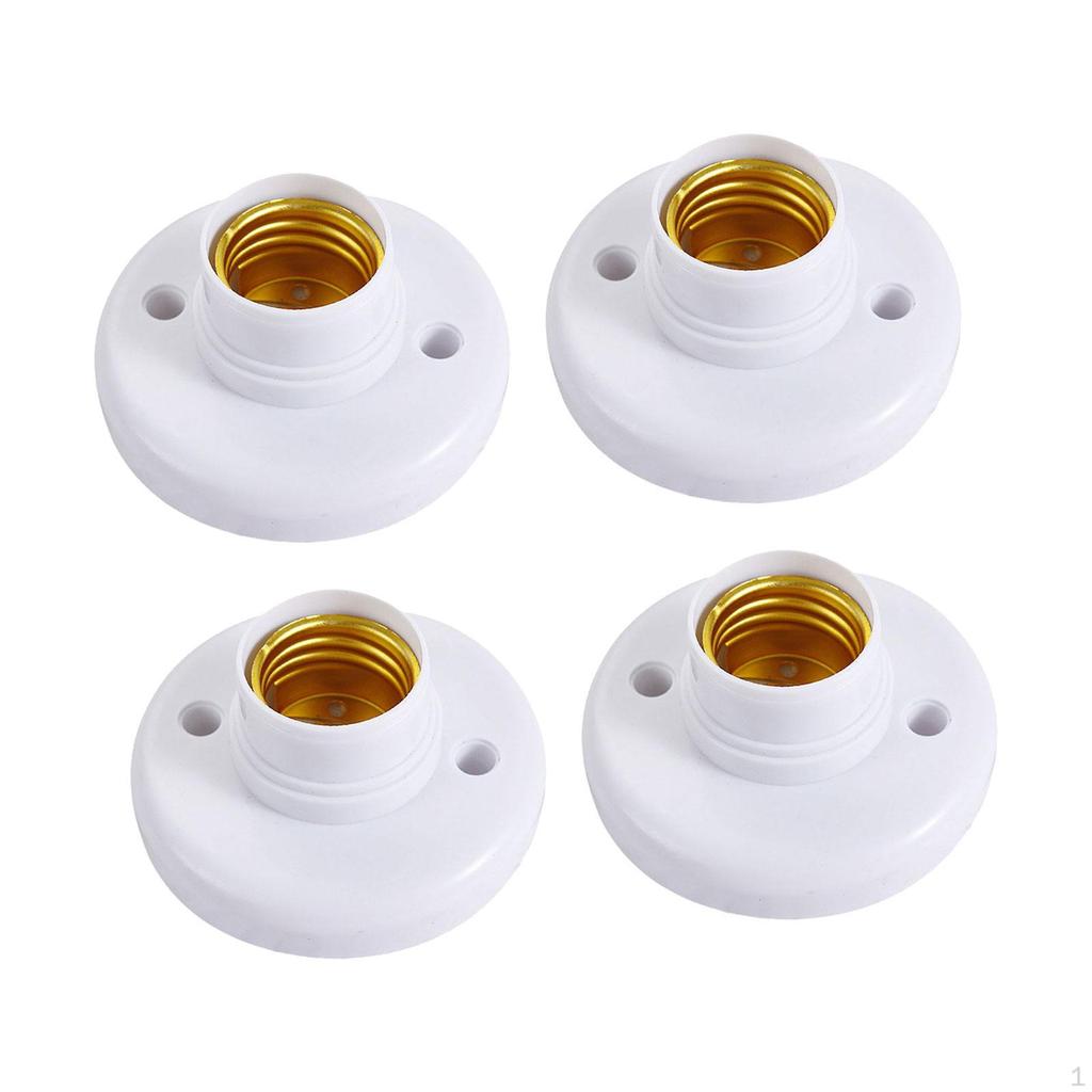 4x Light Bulb Holder Bases,E27 Lamp Sockets Part,Wall Ceilings Mounting Screw Base LED for