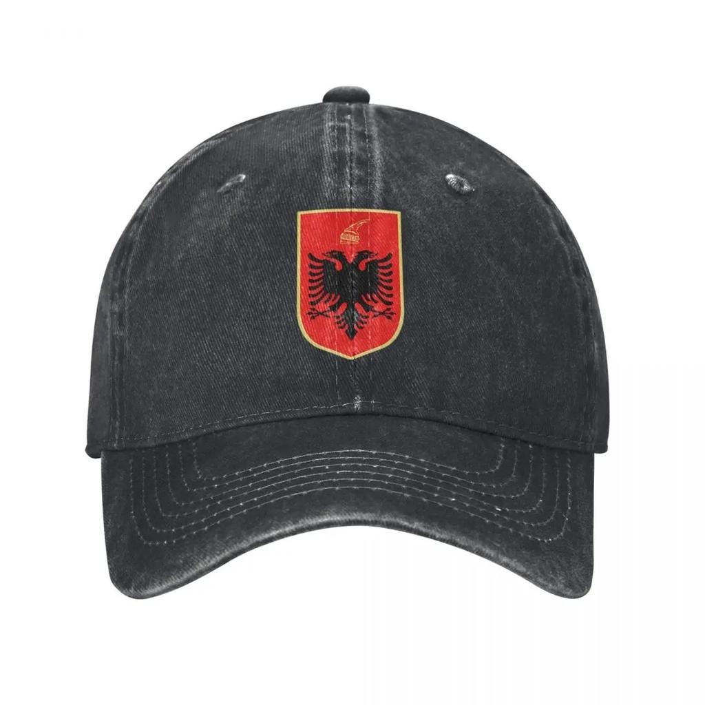 Casual Albania Eagle Flag Baseball Cap Unisex Women Distressed Denim Snapback Hat Outdoor Activities Adjustable Fit Hats Cap