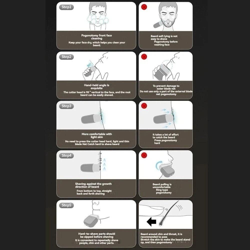Digital Display Mini Electric Shaver 2in1 Smart Nose Hair Clipper Men's Gift