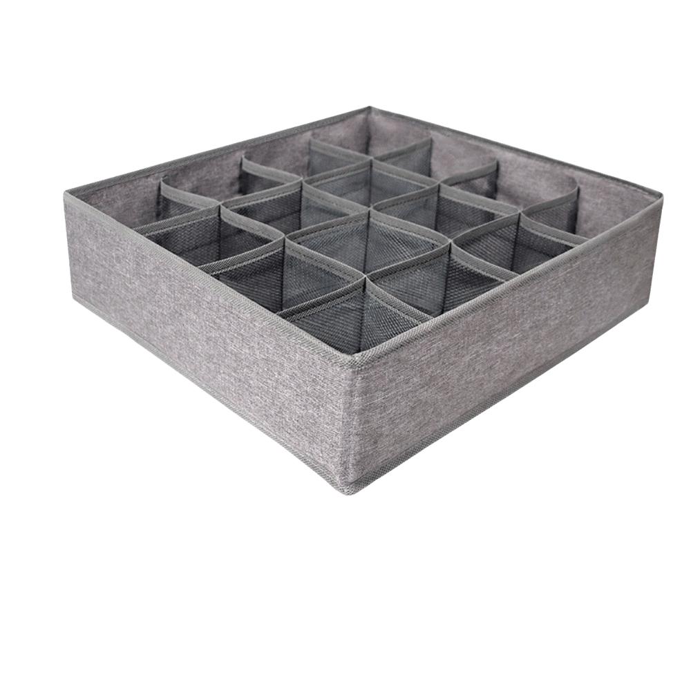 7/16/24 Grid Storage Box Fabric Closet Divider Socks Underwear Organizer Wardrobe