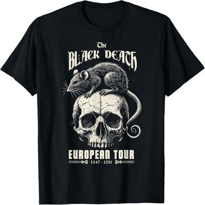 Черная смерть Европейский тур Средневековая история Чума Череп Крысы Футболка