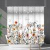 Занавеска для ванной Водонепроницаемая занавеска для душа Цифровая печать Капли воды Растение Рассеянный Без пробивания Перегородка для туалета Ткань для душа