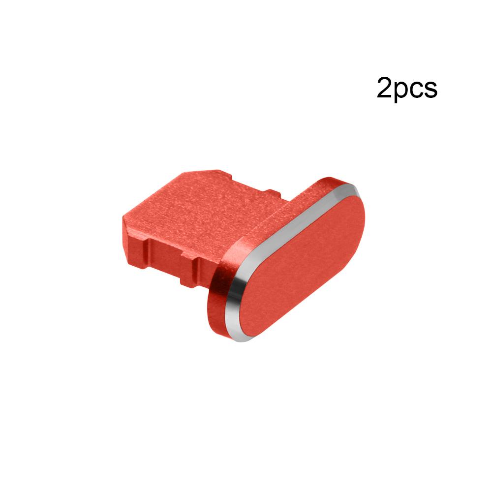 2pcs Portable Aluminium Alloy Phone Accessories Dock Anti Dust Plug Port Cap Metal Stopper