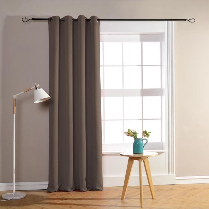 Pair of Blackout Curtains - Noname - 140x260 Cm - Dark Taupe - Metal Eyelets - Contemporary Design