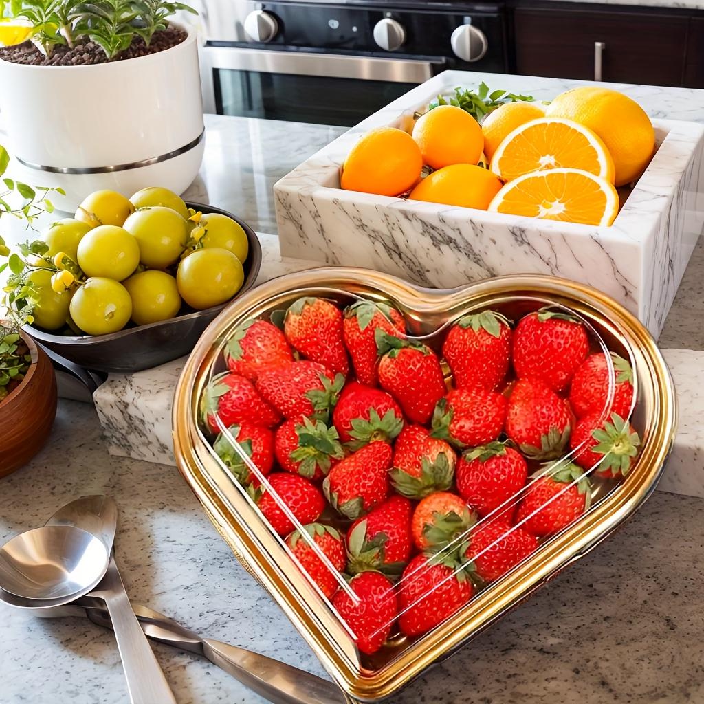 10-50 шт. Сервировочные лотки в форме сердца с прозрачными крышками Многоразовые ПЭТ Коробки для упаковки закусок, фруктов, суши, сыра, салатов, десертов