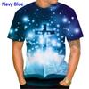 Fashion God Graphic T Shirts Summer Short Sleeve Unisex's Clothing Round Neck Cross 3d Printed T-shirt Christian Jesus Unisexs Clothes