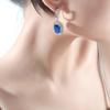 BELLA BOX Новые модные серьги-подвески с овальным имитацией, острые кристаллы синего цвета, женские серьги-подвески с красной сеткой для трансляции в прямом эфире