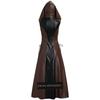 Amazon Wishebay European and American Hot-Selling Style, Chest-Tie Five-Size Sleeveless Hooded Long Leather Skirt in Stock