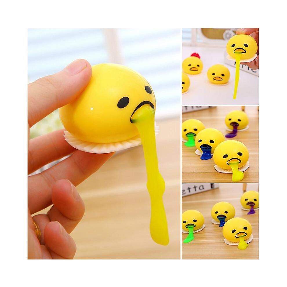 Gudetama Egg Toy Novelty Stress Relief Squeeze Yolk Vomiting Egg Fidget Sensory Toy Gift For All Ages New 6pcs