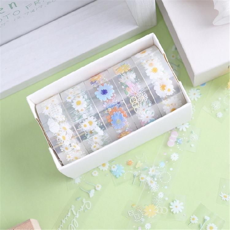 5 Rolls Clear Tape Butterfly Decorative Tape Flower Pattern Masking Tape Hand Account Tape Artists Tape Crafting Tape