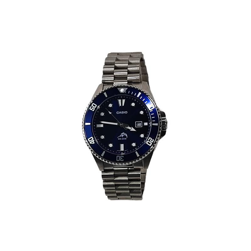 Casio Индивидуальные часы модифицированная серия водонепроницаемые для жизни MDV-106B-2A модифицированные-приливный серебряный узор Кварцевые Стальной ремешок мужские MDV-106B-2A