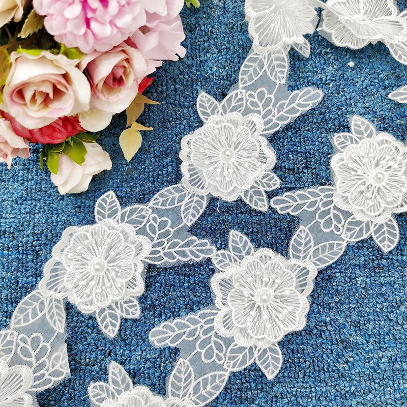 Лолита Трехслойное Вышитое Кружево Бусины Штрих-код Женская Одежда Детские Украшения DIY Аксессуары для Одежды