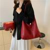 Women's Tote Bag Set Red Soft PU Leather Shoulder Bag Tote